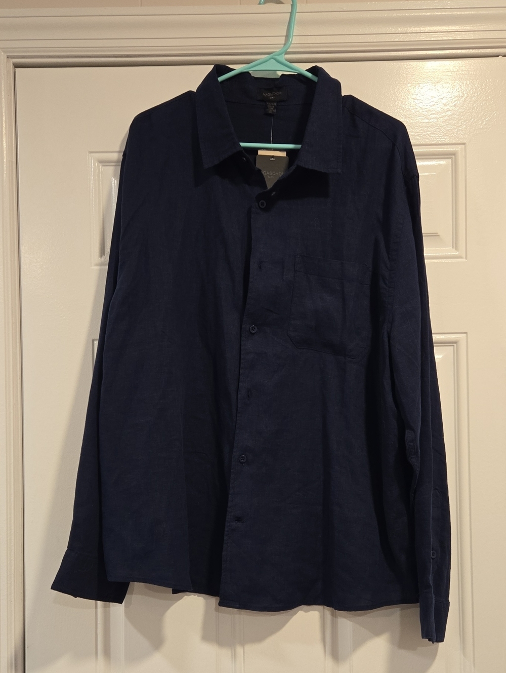 Magaschoni Men’s Dark Navy Button-Down Shirt XXL